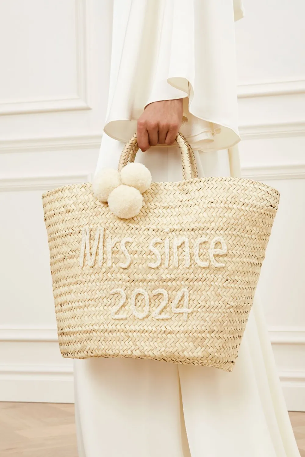 Malina Bridal raffia tote