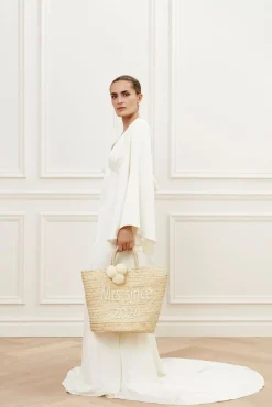 Malina Bridal raffia tote