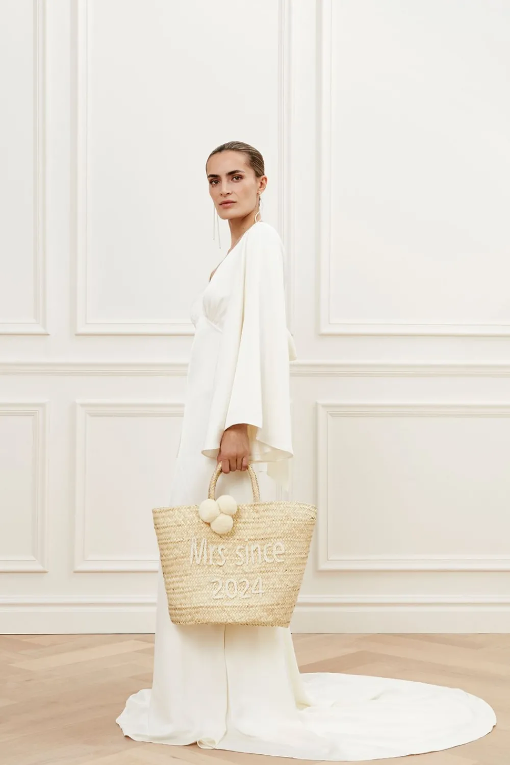 Malina Bridal raffia tote
