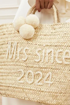 Malina Bridal raffia tote