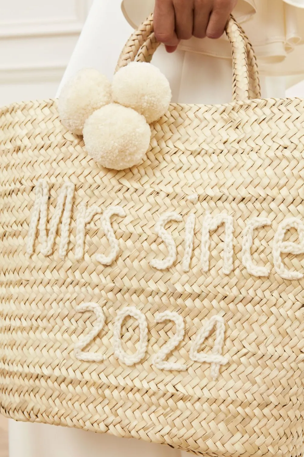 Malina Bridal raffia tote